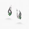 Сережки Листочок Вербочки Emerald 925 Zirkon