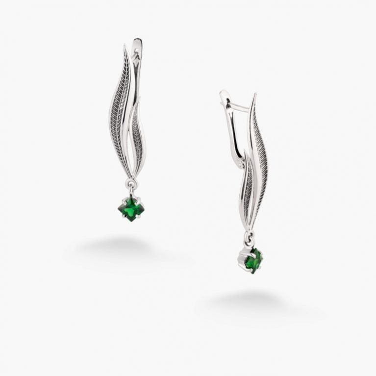 Сережки Вербочка Emerald 925 Zirkon