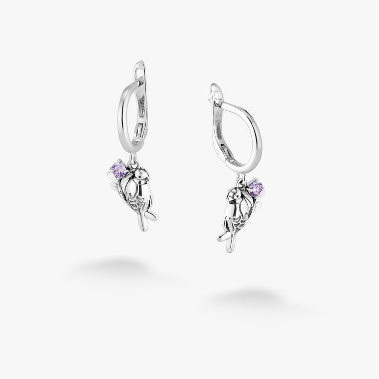 Сережки Соловейко Lavender 925 Zirkon