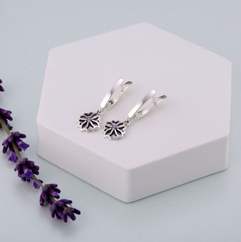 Сережки Витинанка Amethyst 925 Zirkon
