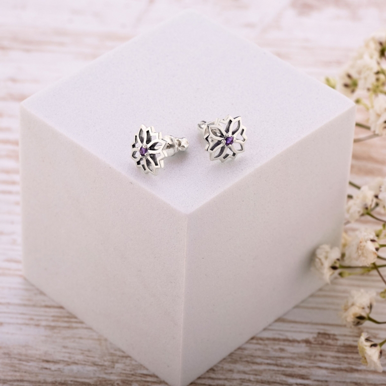 Пусети Витинанка Amethyst 925 Zirkon