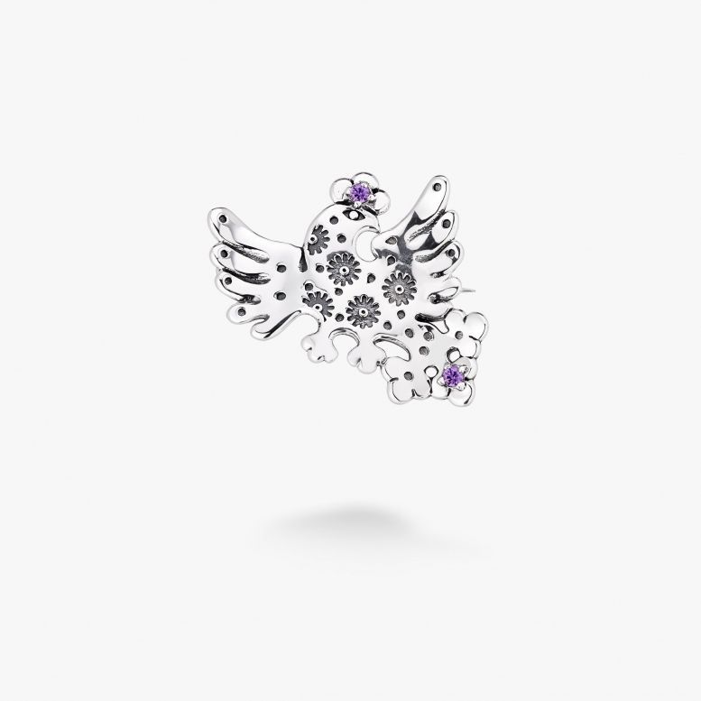 Брошка Райський Птах Amethyst 925