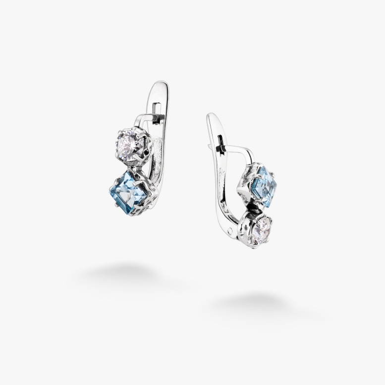 Сережки Ліриди Блакитний Топаз 925 Zirkon