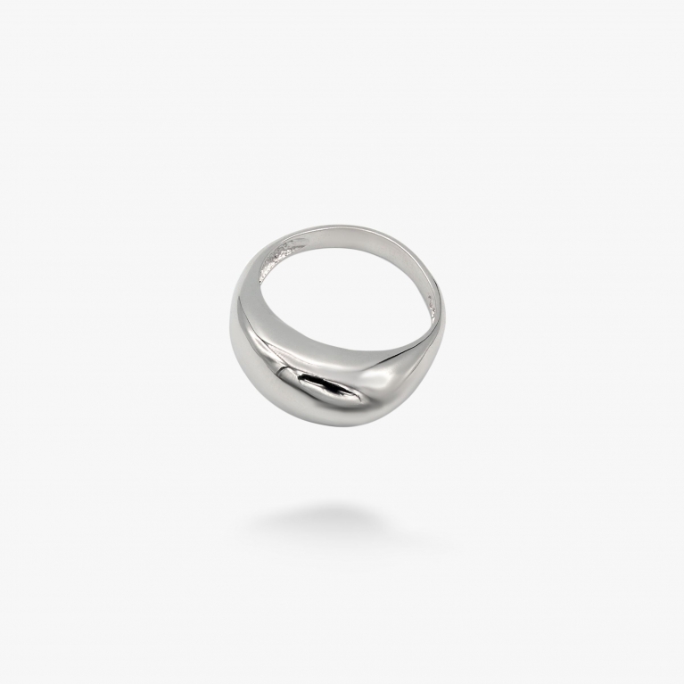 Кольцо Капля midi rhodium 925